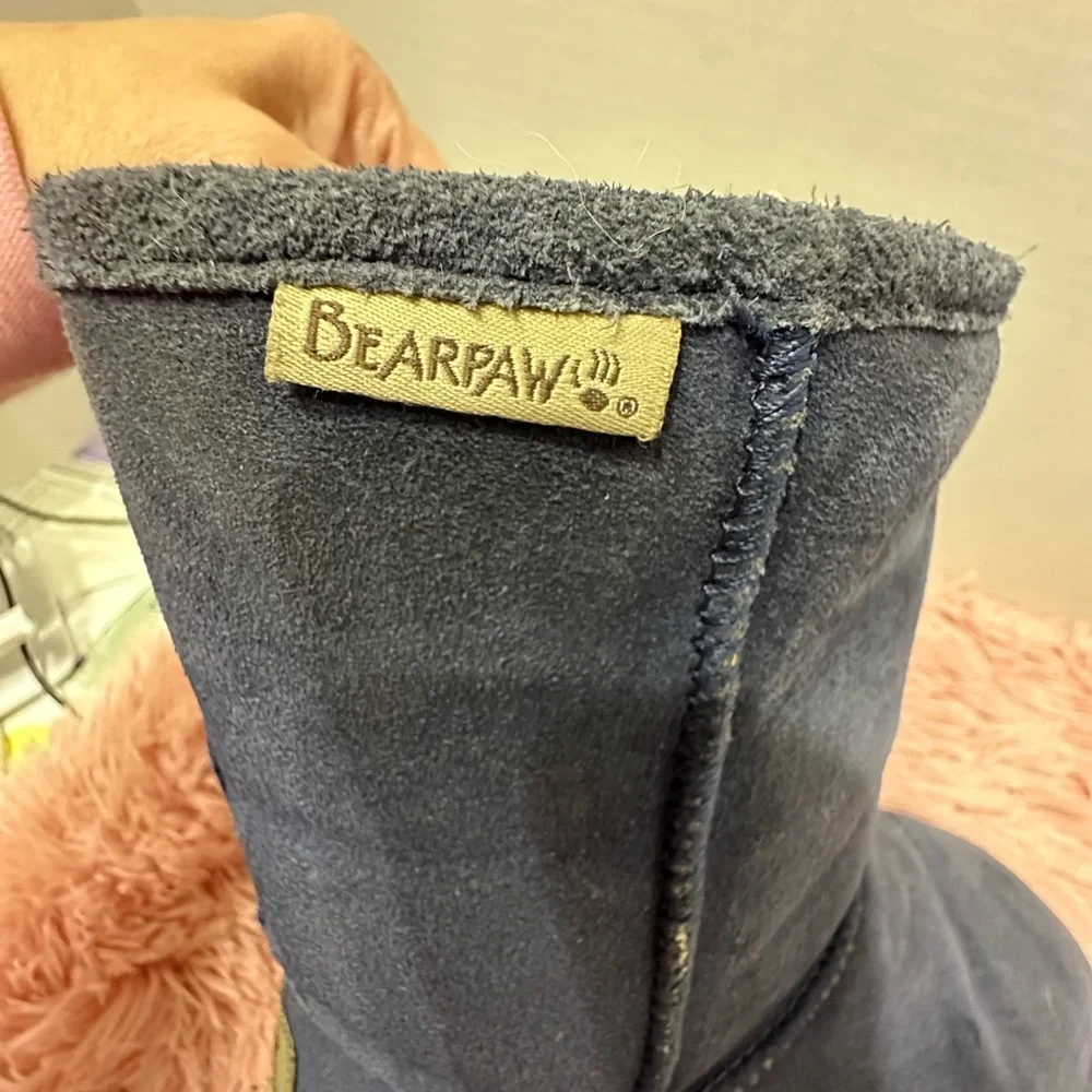 GUC‎ BearPaw Navy Suede Women's Sheepskin Neverwet Boots Size 8